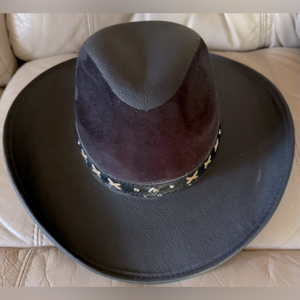 ❤️LEATHER COWBOY HAT❤️SIZE M❤️WESTERN STYLE❤️EXCELLENT CONDITION❤️